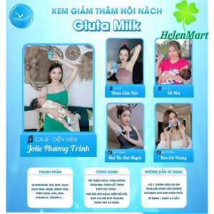Gluta Milk Vip White Cream to treat dark armpits 15gr made in Thai Land